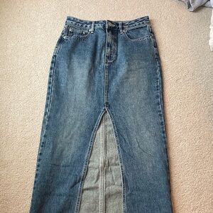 Glassons Blue Denim Maxi Skirt